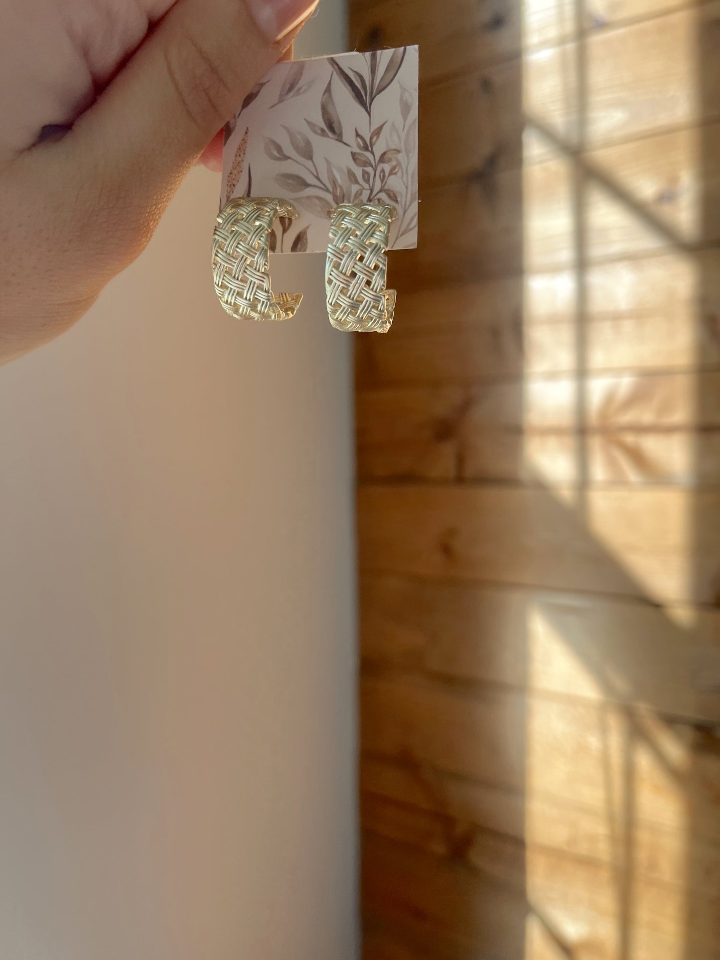 Basket Weave Hoop Earrings