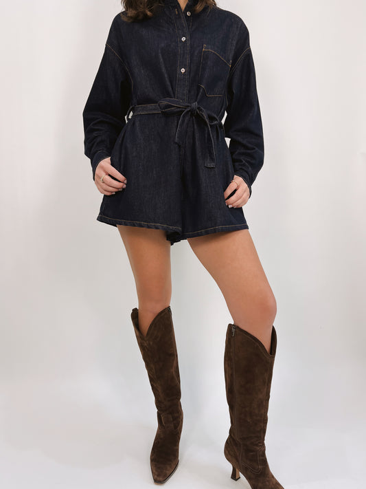 Arden Denim Romper