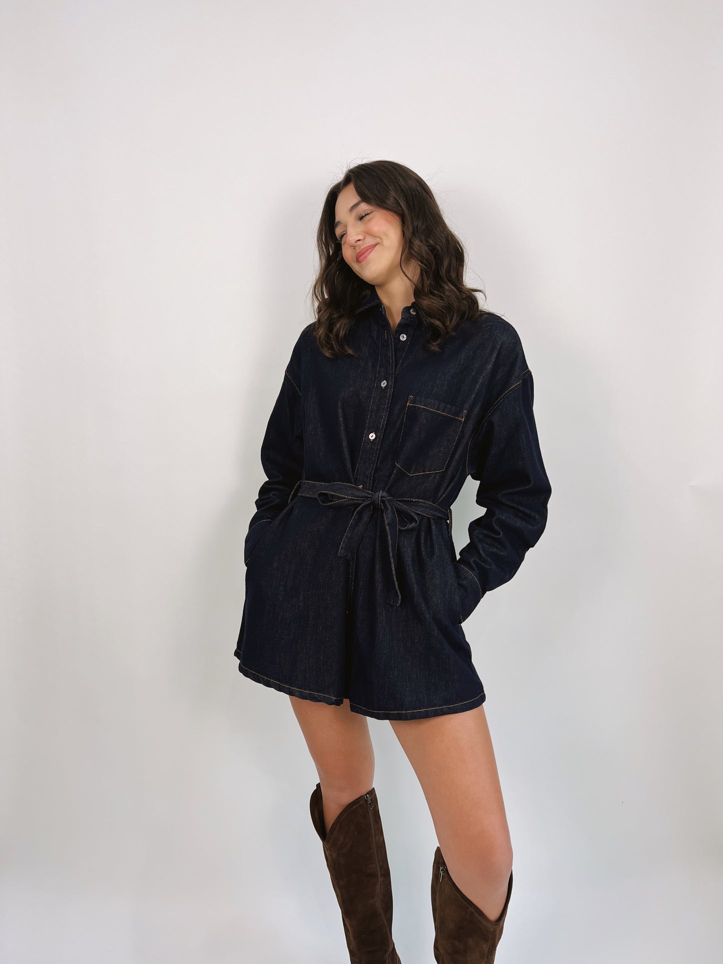 Arden Denim Romper