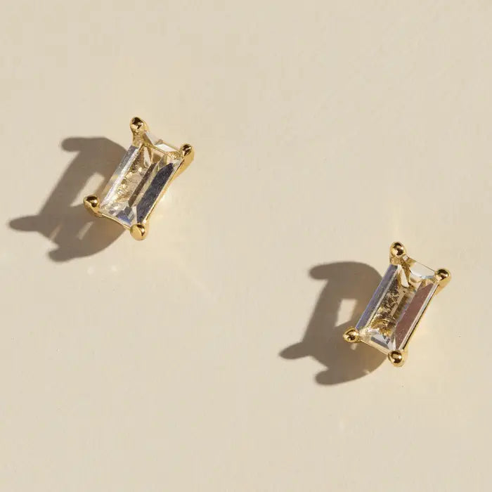 Classic Crystal Baguette Studs