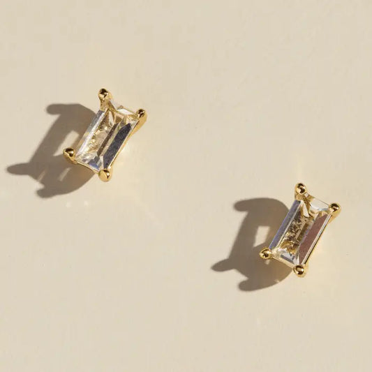 Classic Crystal Baguette Studs