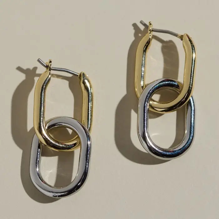 Mixed Metal Chain Link Hoops